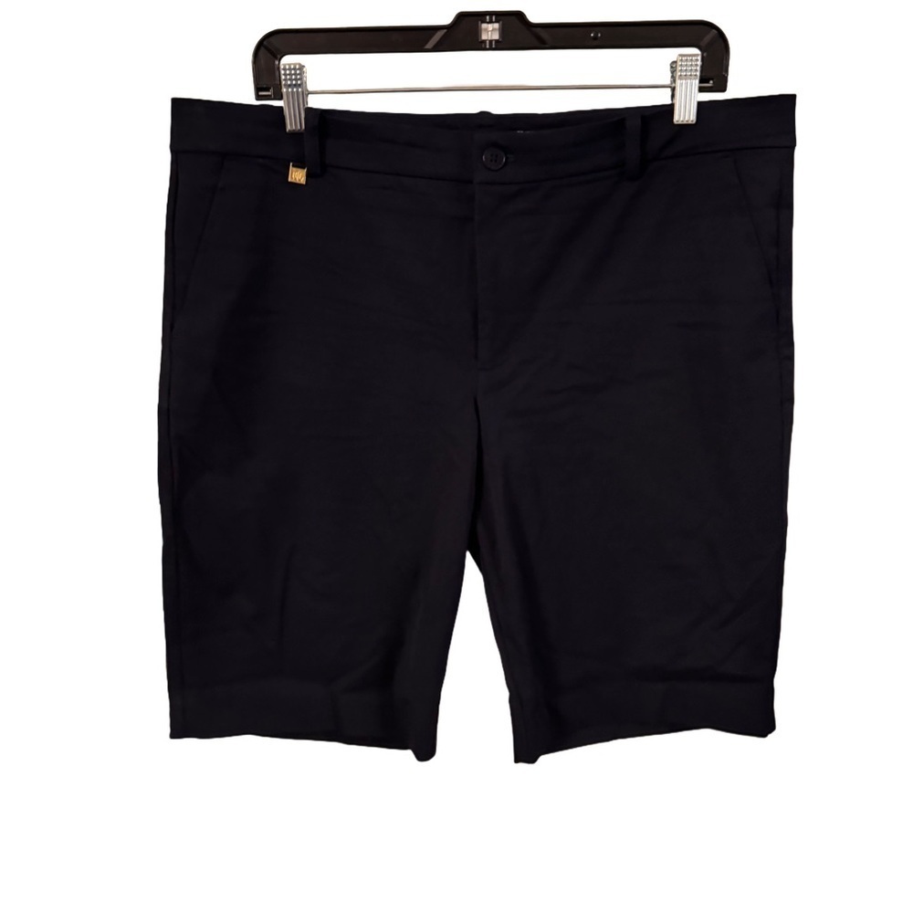 LAUREN RALPH LAUREN WOMENS NAVY BLUE SHORTS STRETCH  SIZE 14